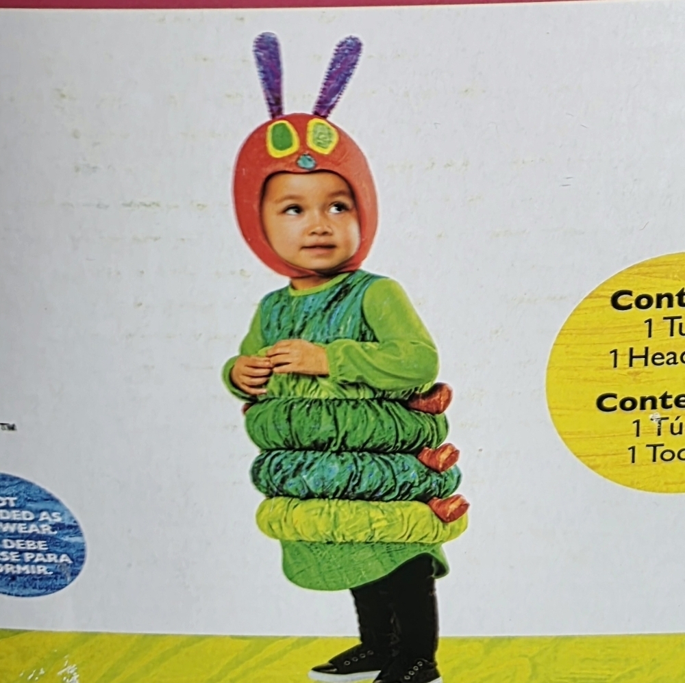 New the Very Hungry Caterpillar Unisex Baby Halloween Costume Set, Tunic & Hat - Picture 7 of 8